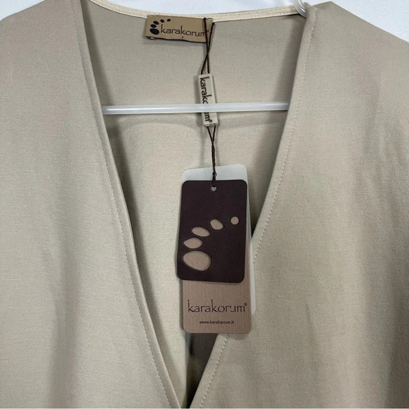 Karakorum Long Jacket Womens Size Large XL Tan Khaki Button Closure - Picture 5 of 9